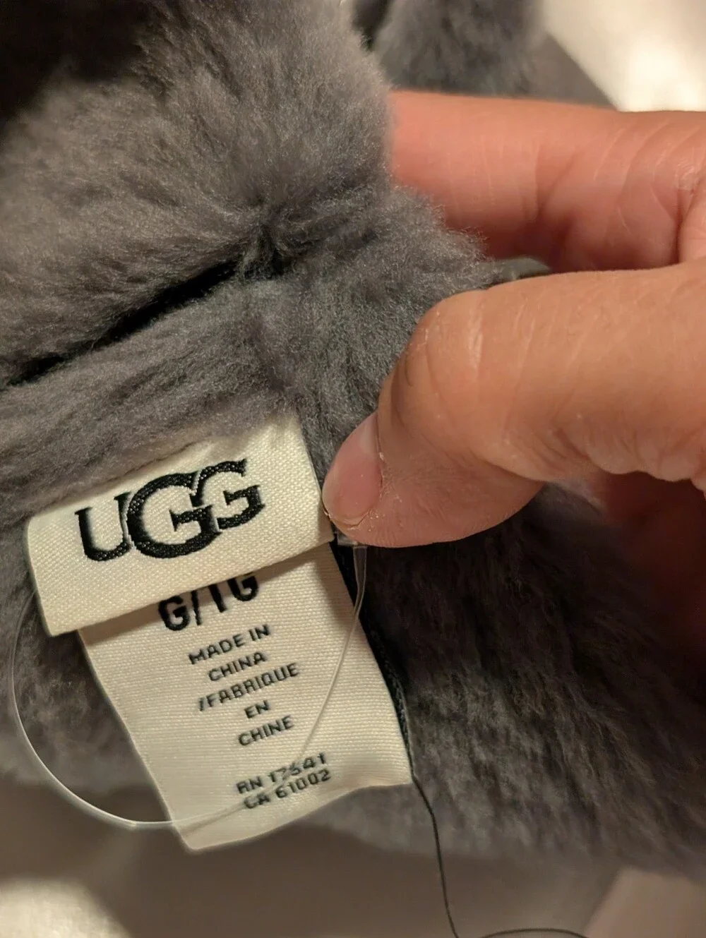 UGG reversible genuine shearling headbands in charcoal gray